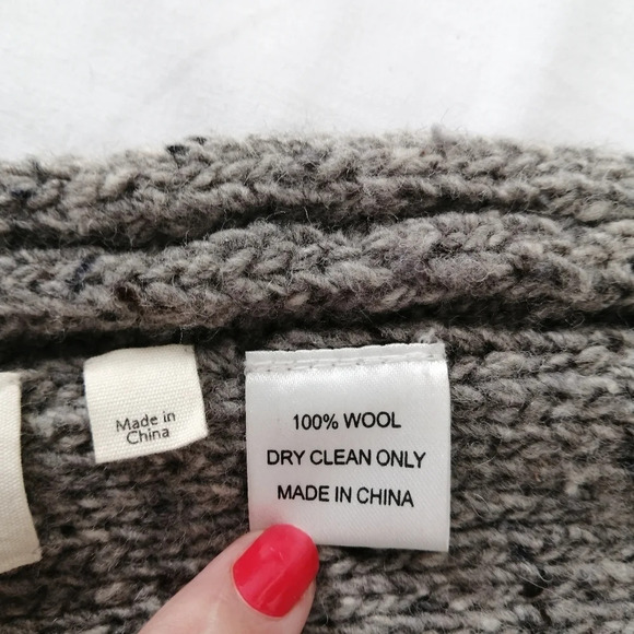 Billy Reid 100% Wool Cable Knit Gray Speckled Chunky Infinity Scarf - Picture 10 of 13